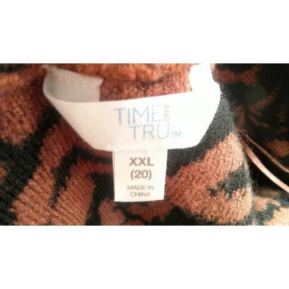 Time & Tru XXL Women's 20 Leopard Cardigan Sweater Thick - Picture 5 of 5